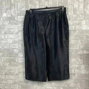 Maggie Barnes black textured satin pants